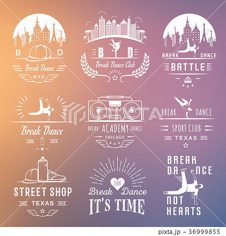 Vector Set of Badges, Logos and Sign Break Dance 36999855