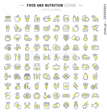 Set Line Icons Food 36999964