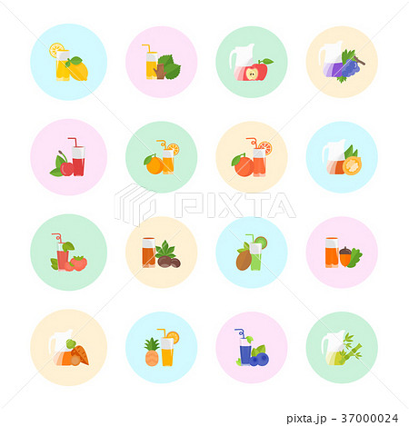 Set Vector Flat Icons of Juice 37000024