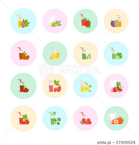 Set Vector Flat Icons of Juice 37000026