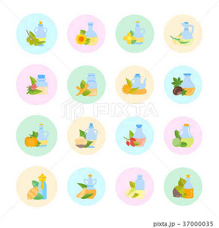 Set Vector Flat Icons of Oils Set Vector Flat Icons of Oils 37000035