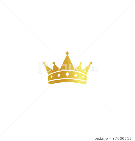 Isolated golden color crown logo on white 37000519
