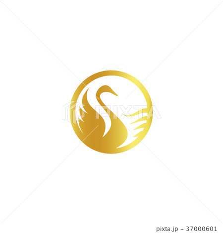 Isolated abstract gold color birds silhouettes Isolated abstract gold color birds silhouettes 37000601