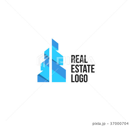Isolated colorful real estate agency logo, house 37000704