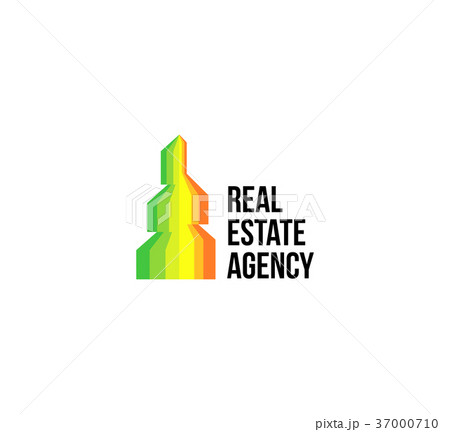 Isolated colorful real estate agency logo, house Isolated colorful real estate agency logo, house 37000710
