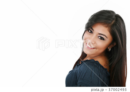 portrait of attractive caucasian smiling woman portrait of attractive caucasian smiling woman 37002493