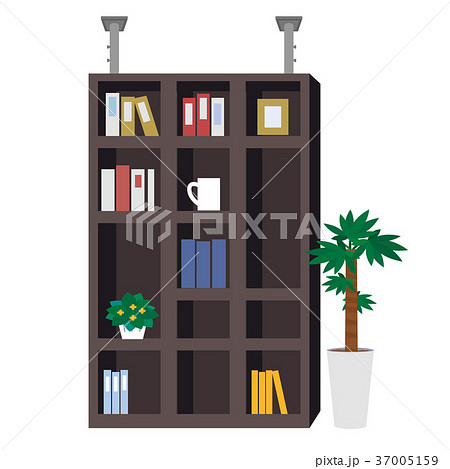 地震対策　本棚　イラスト 37005159