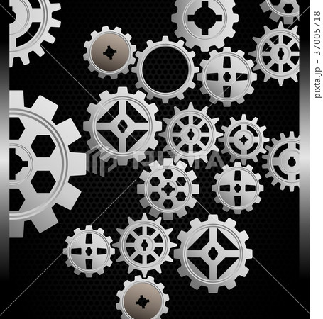 Gears background on black background Gears background on black background 37005718