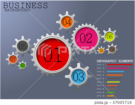 Business background concept color gears number opt 37005719