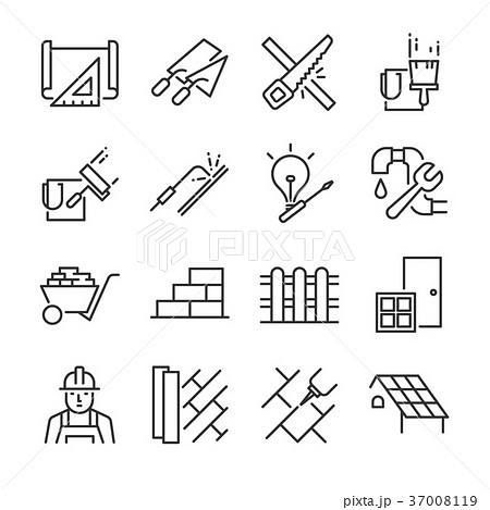 Home renovation icon set. 37008119