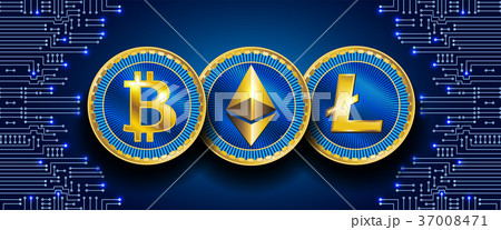 coin bitcoin, litecoin and ethereum 37008471