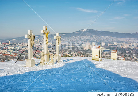 Calvary in Nitra city with Zobor hill, Slovakia Calvary in Nitra city with Zobor hill, Slovakia 37008935