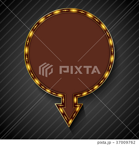 Shining retro light banner on black background 37009762