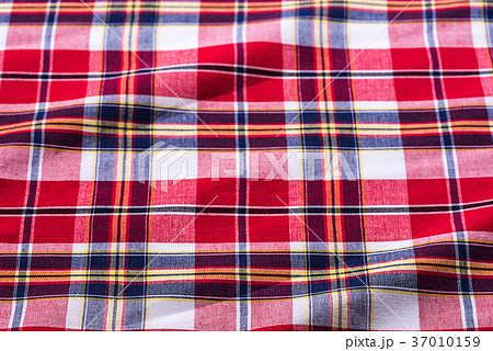 Red Checkered Fabric Background Texture. Red Checkered Fabric Background Texture. 37010159