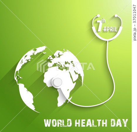 World Health Day on green background - Stock Illustration [37011047] - PIXTA