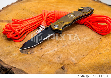 Folding knife with stap cut and cullet. Cord. 37011284