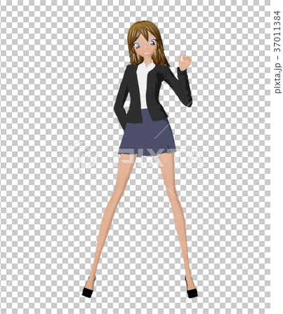 Business suit women perming 2DCG illustration material Business suit women perming 2DCG illustration material 37011384