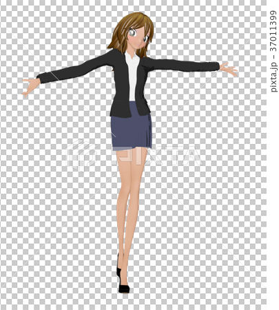 塑造2DCG例證材料的西裝婦女 塑造2DCG例證材料的西裝婦女 37011399