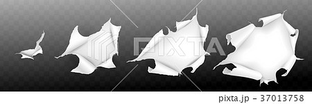 Realistic paper torn. Hole in sheet of paper.  37013758