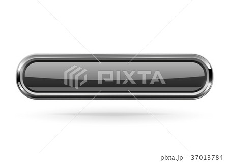 Long rectangle black button with bold chrome frame 37013784
