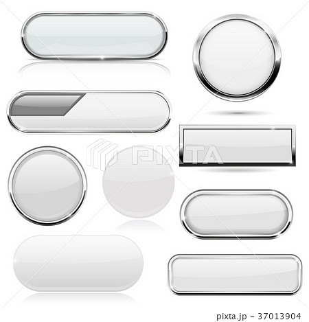 White 3d buttons with metal frame White 3d buttons with metal frame 37013904