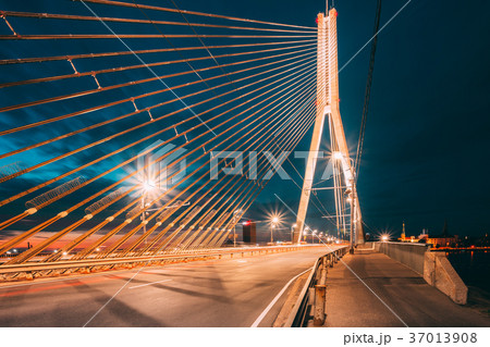 Vansu Bridge In Riga, Latvia. Shroud Bridge. Cable 37013908