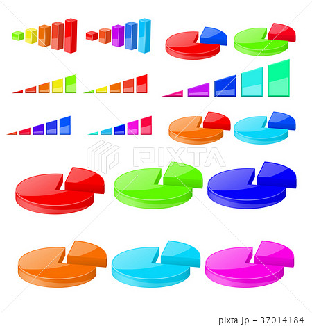 Pie charts and column charts. Colored collection 37014184