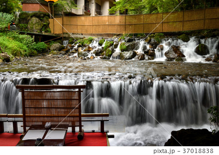 京都 貴船の川床の写真素材 3701