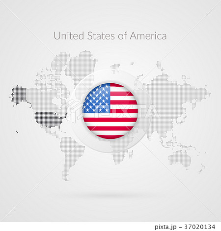 Vector World Map infographic symbol. USA flag icon 37020134