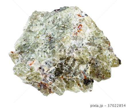 rough olivine stone isolated on white 37022854