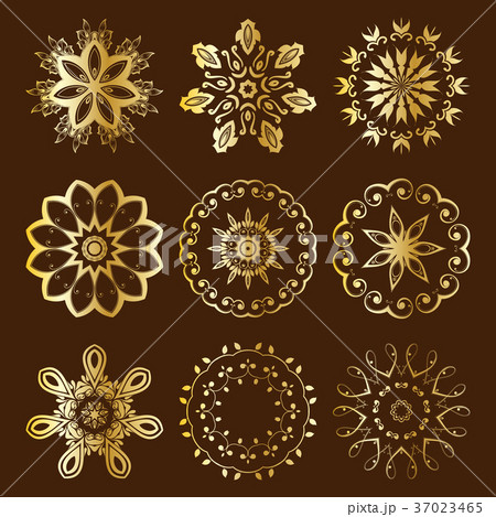 Floral Radial Gold Ornament 37023465
