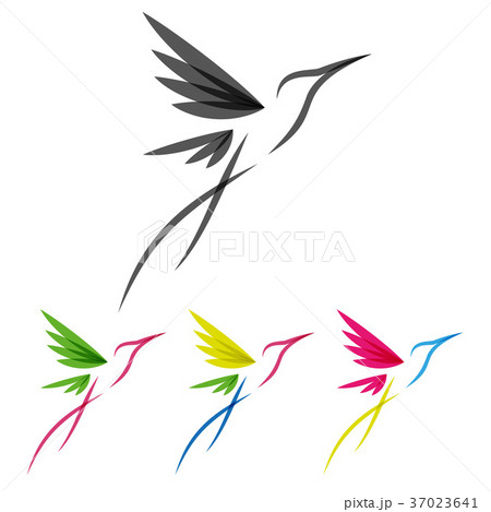 Colored stylized colibri Colored stylized colibri 37023641