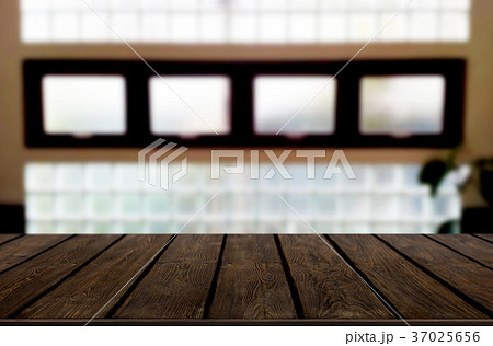 Empty wooden table and room interior decoration background, prod Empty wooden table and room interior decoration background, prod 37025656