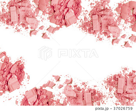 crushed make up powder isolated on white. crushed make up powder isolated on white. 37026759