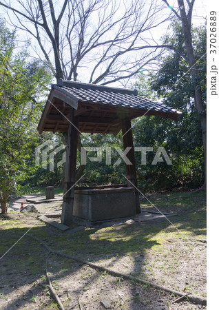 国民公園内にある井戸、京都、日本 37026889