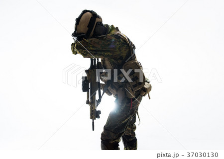 Soldier closing face by hand Soldier closing face by hand 37030130