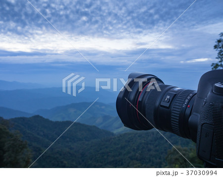 Beautiful cloudy weather in mountains 37030994