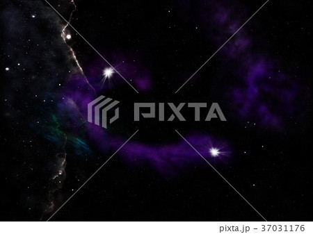 Being shone nebula. 3D rendering 37031176