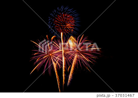 Fireworks Celebration at night on New Year. Fireworks Celebration at night on New Year. 37031467