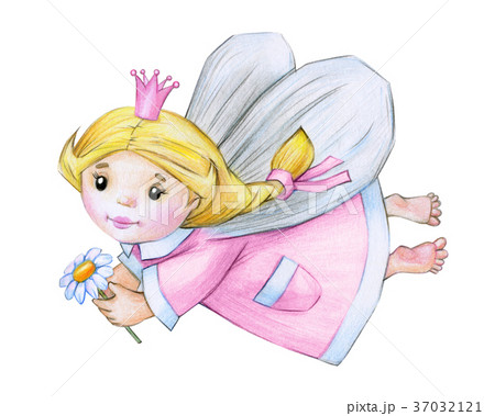 Cute little angel   isolated, hand drawing. 37032121