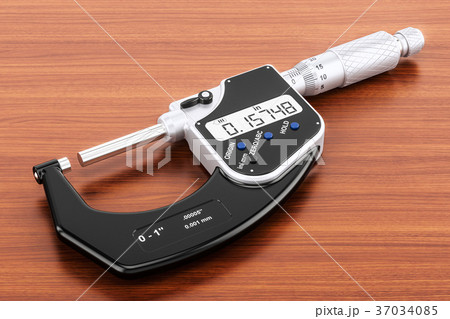 Digital Depth Micrometer on the wooden table 37034085