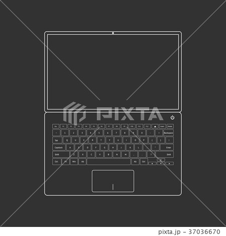 Outlined laptop on black Outlined laptop on black 37036670