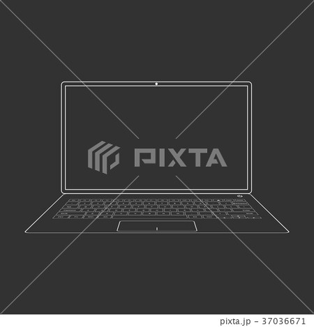 Outlined laptop on black 37036671