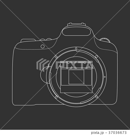 Outlined photo camera Outlined photo camera 37036673