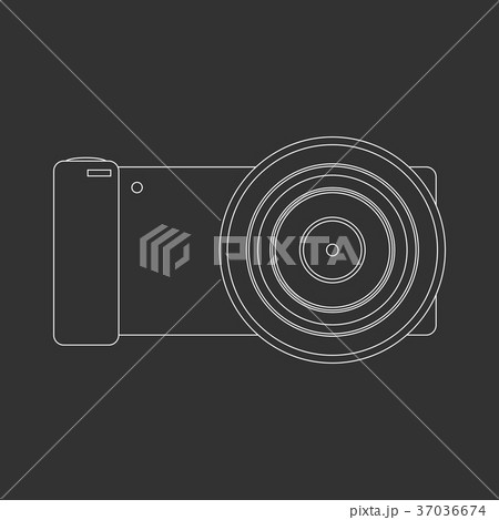 Outlined photo camera Outlined photo camera 37036674