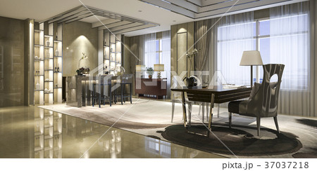3d rendering modern luxury working room 3d rendering modern luxury working room 37037218