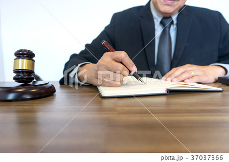 Judge gavel with Justice lawyers, Businessman 37037366