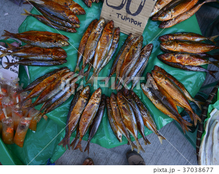 Pile of dried seafood at market in Philippines Pile of dried seafood at market in Philippines 37038677