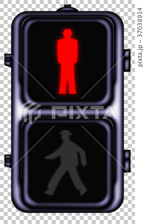 Pedestrian traffic light red 37038914