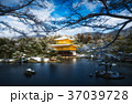 Kinkakuji golden pavilion temple with snow 37039728
